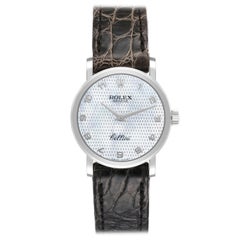 Rolex Cellini Classic White Gold Mother Of Pearl Dial Ladies Watch 6110 Unworn