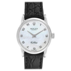 Rolex Cellini Classic White Gold Mother of Pearl Dial Ladies Watch 6111 Box Card