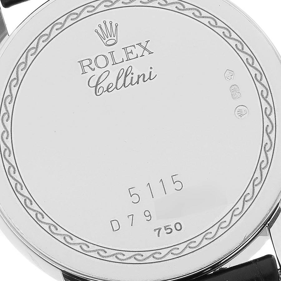 Men's Rolex Cellini Classic White Gold Mother of Pearl Dial Mens Watch 5115 Box Card For Sale