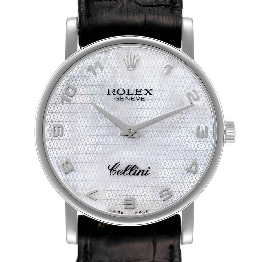 Rolex Cellini Classic White Gold Mother of Pearl Dial Mens Watch 5115 Box Card For Sale