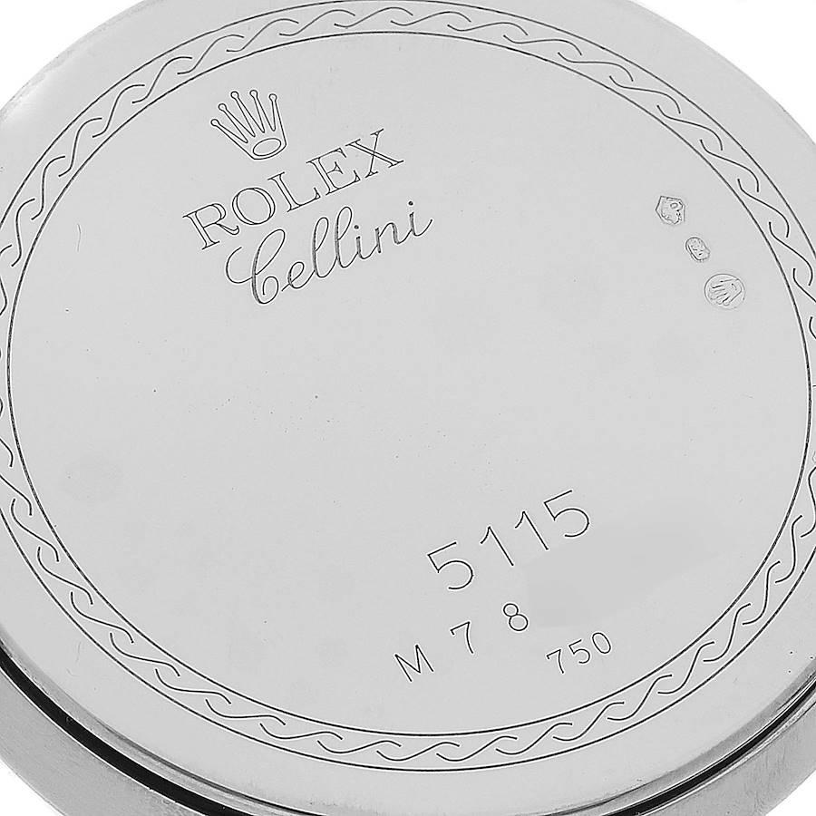 Rolex Montre Cellini classique en or blanc avec cadran en nacre pour hommes 5115 Excellent état - En vente à Atlanta, GA