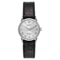 Rolex Cellini Classic White Gold Silver Dial Ladies Watch 6111 Card