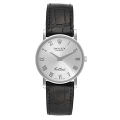 Rolex Cellini Classic White Gold Silver Dial Mens Watch 5115 Box Papers