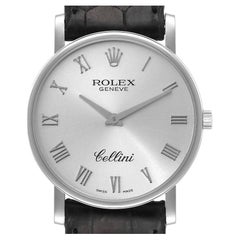 Rolex Cellini Classic White Gold Silver Dial Mens Watch 5115 Box Papers