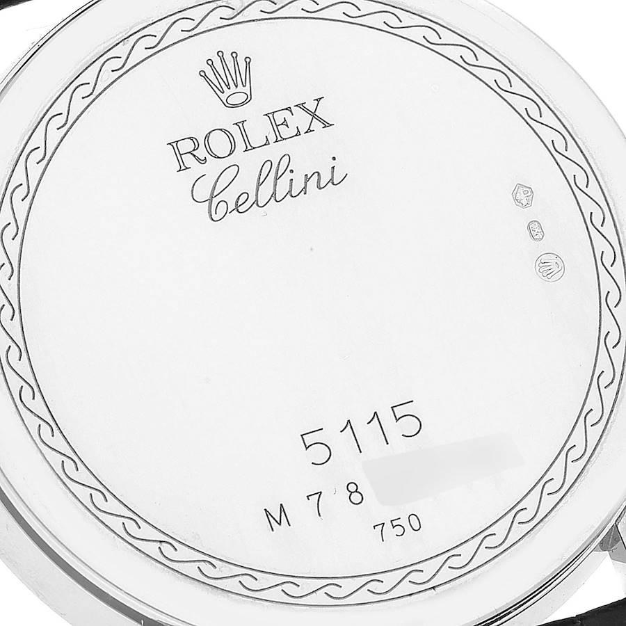 Rolex Cellini Classic White Gold Silver Dial Mens Watch 5115 In Excellent Condition For Sale In Atlanta, GA