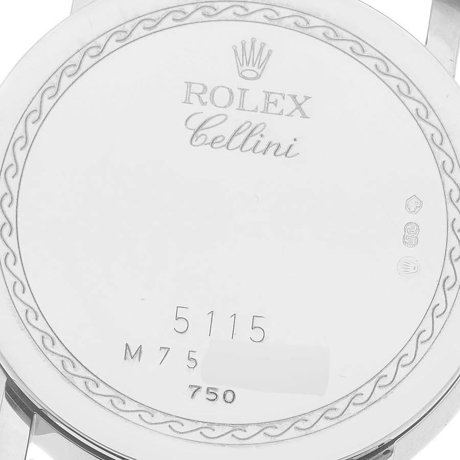 Rolex Cellini Classic Or Blanc Cadran Argenté Montre Homme 5115 en vente 2