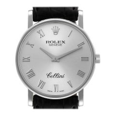 Rolex Cellini Classic White Gold Silver Dial Mens Watch 5115