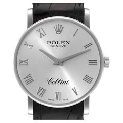 Rolex Cellini Classic White Gold Silver Dial Mens Watch 5115