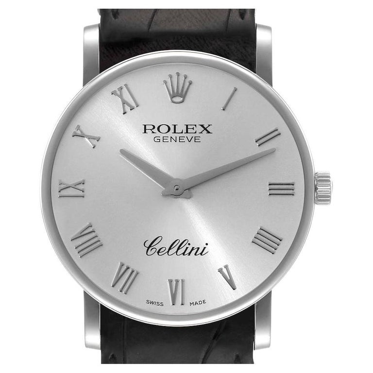 Rolex Cellini Classic Oro Bianco Quadrante Argento Orologio Uomo 5115