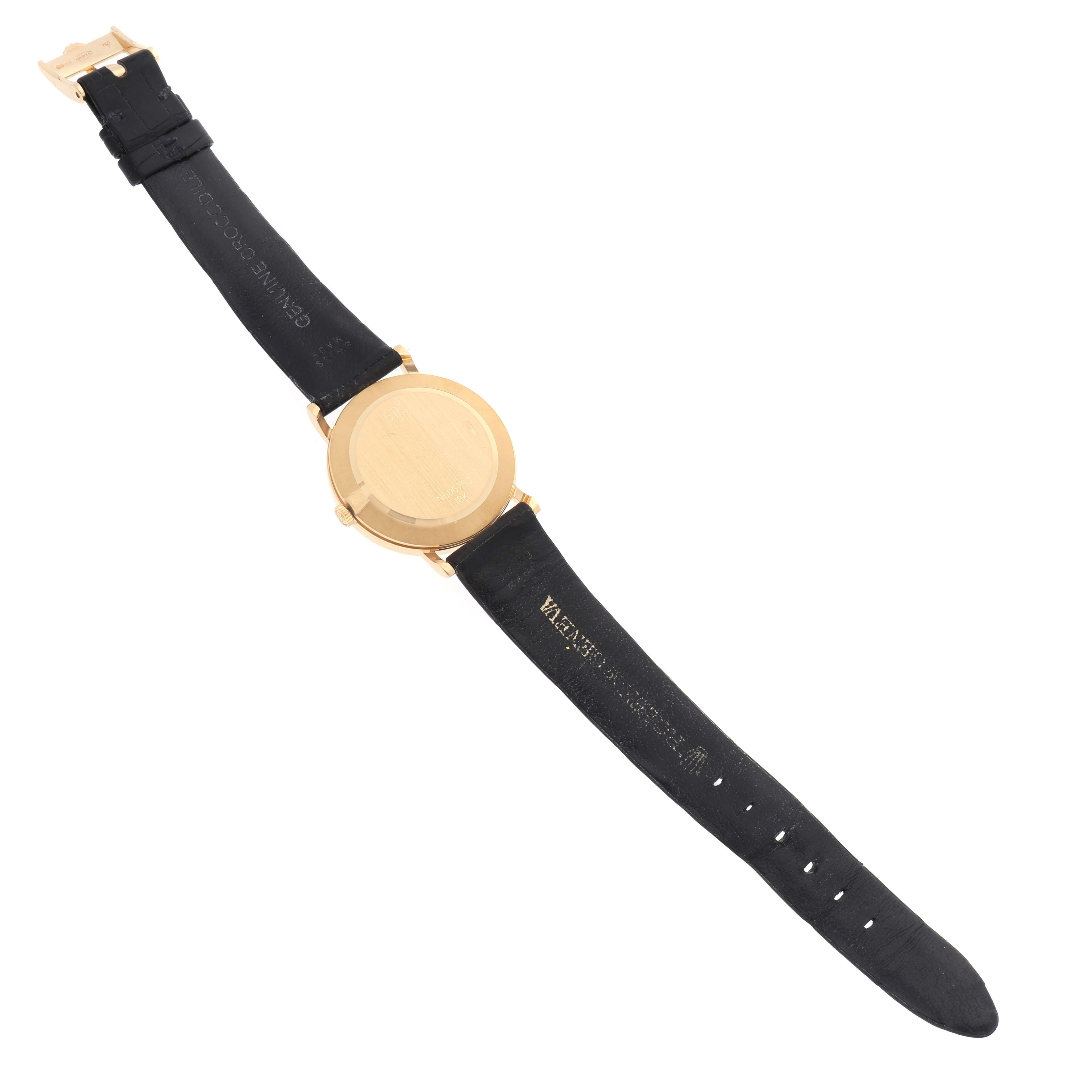 Rolex Cellini Classic Gelbgold Jahrestag Zifferblatt Schwarzes Armband Herrenuhr 5112 6