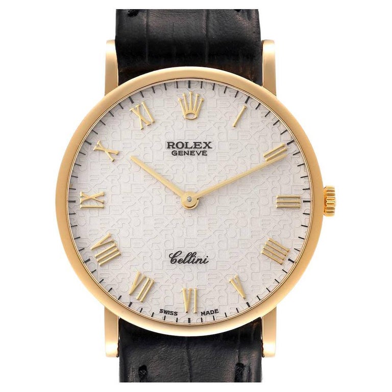 Rolex Cellini Classic Yellow Gold Anniversary Dial Black Strap Watch 5112  at 1stDibs | rolex cellini vintage, rolex cellini 5112, rolex 5112