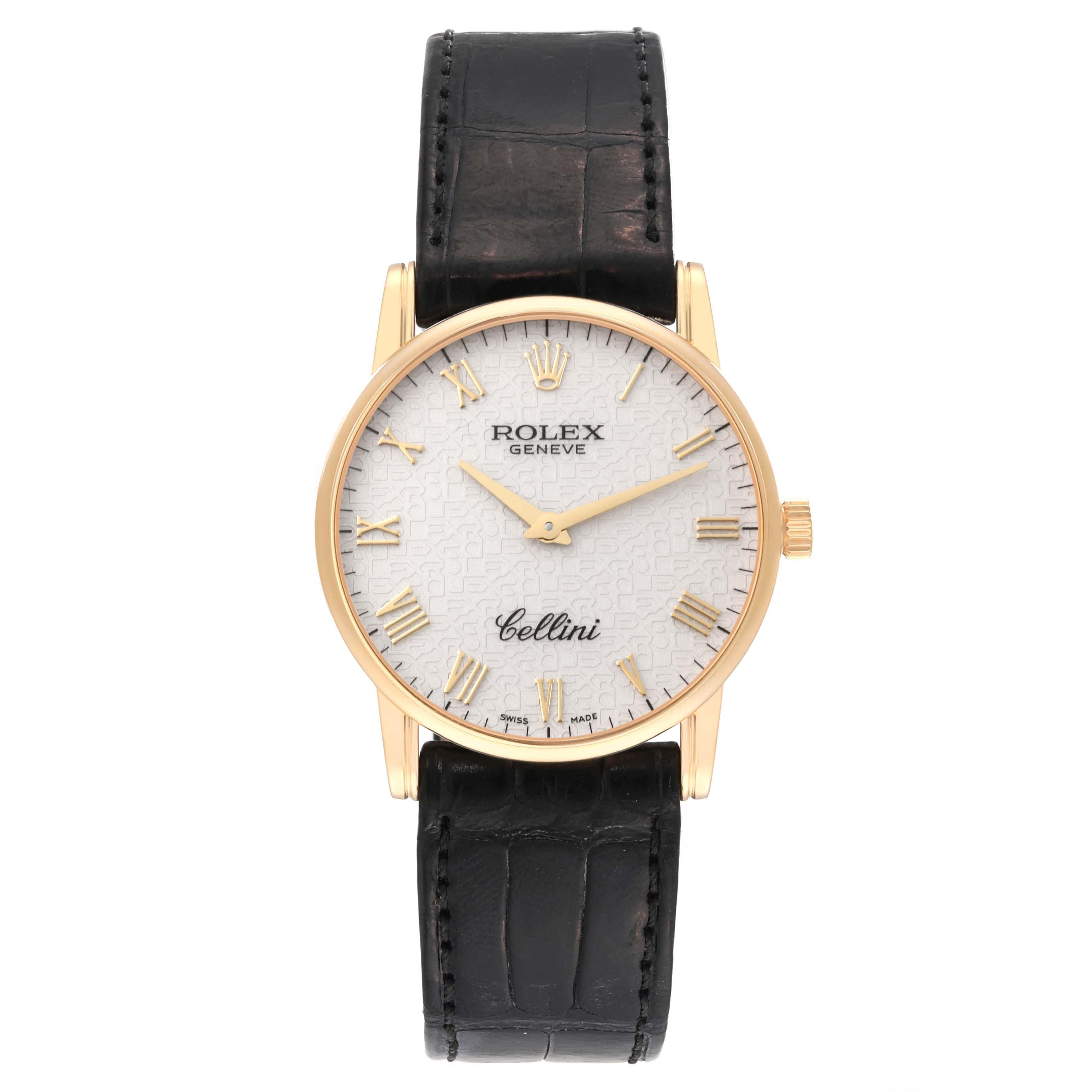 Men's Rolex Cellini Classic Yellow Gold Anniversary Dial Mens Watch 5116
