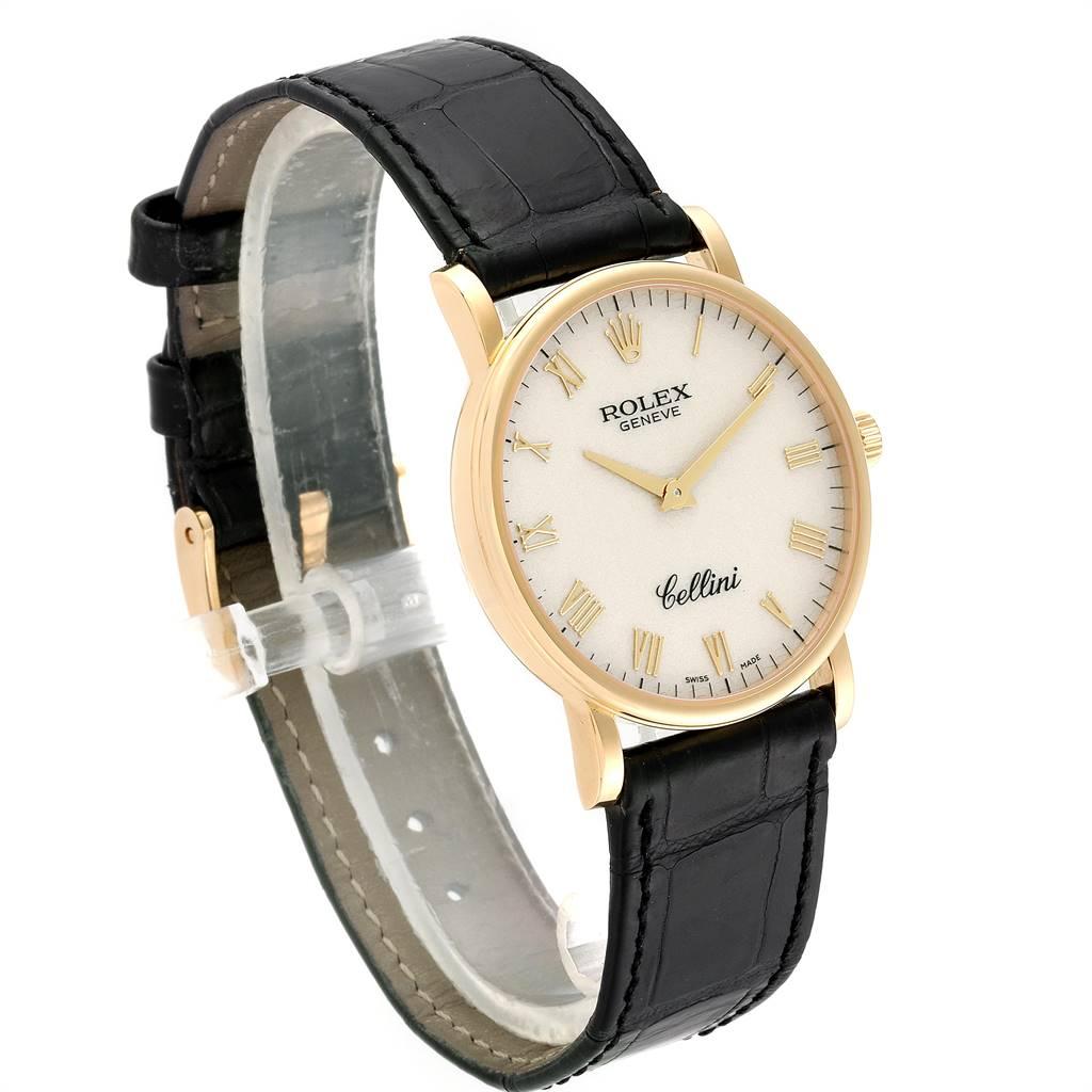 Rolex Cellini Classic Yellow Gold Anniversary Dial Watch 5115 Box In Excellent Condition In Atlanta, GA