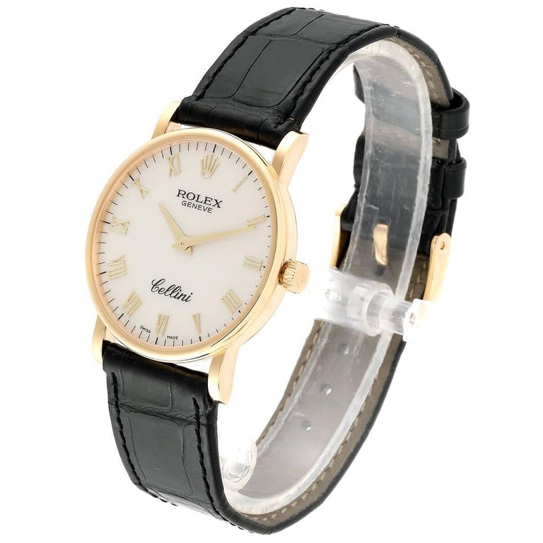 Rolex Cellini Classic Yellow Gold Anniversary Dial Watch 5115 Box For ...