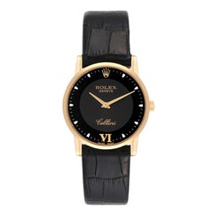 Rolex Cellini Classic Yellow Gold Black Dial Mens Watch 5116