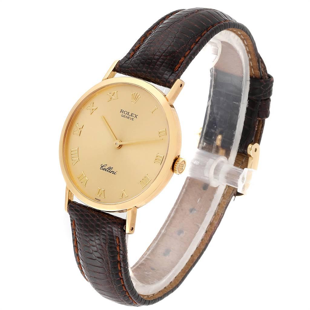 Men's Rolex Cellini Classic Yellow Gold Brown Strap Men’s Watch 4112