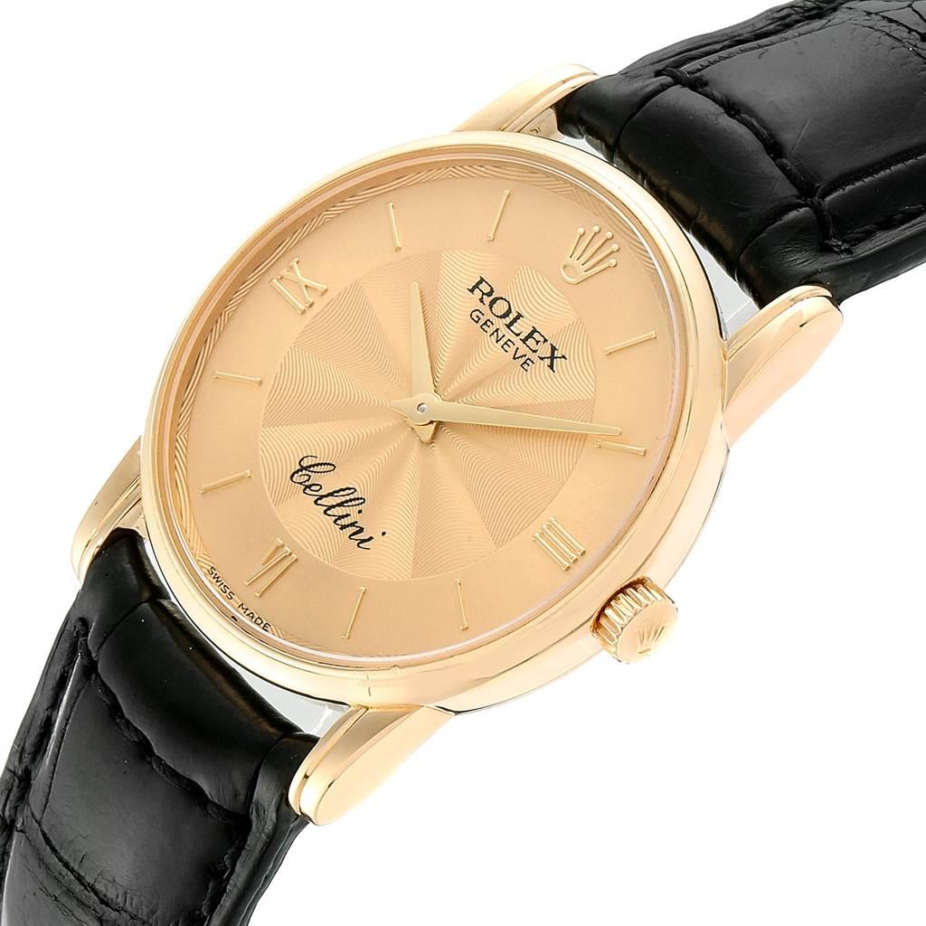 Rolex Cellini Classic Yellow Gold Decorated Dial Watch 5116 For Sale 2