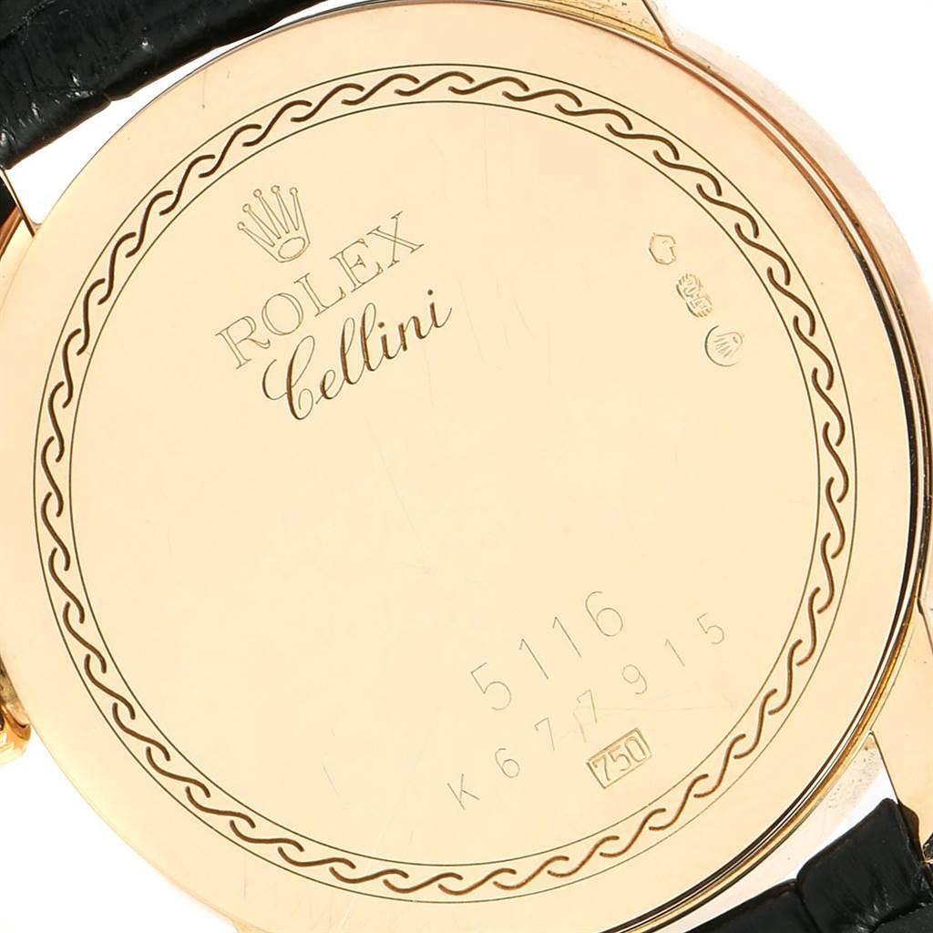 Rolex Cellini Classic Yellow Gold Decorated Dial Watch 5116 For Sale 4