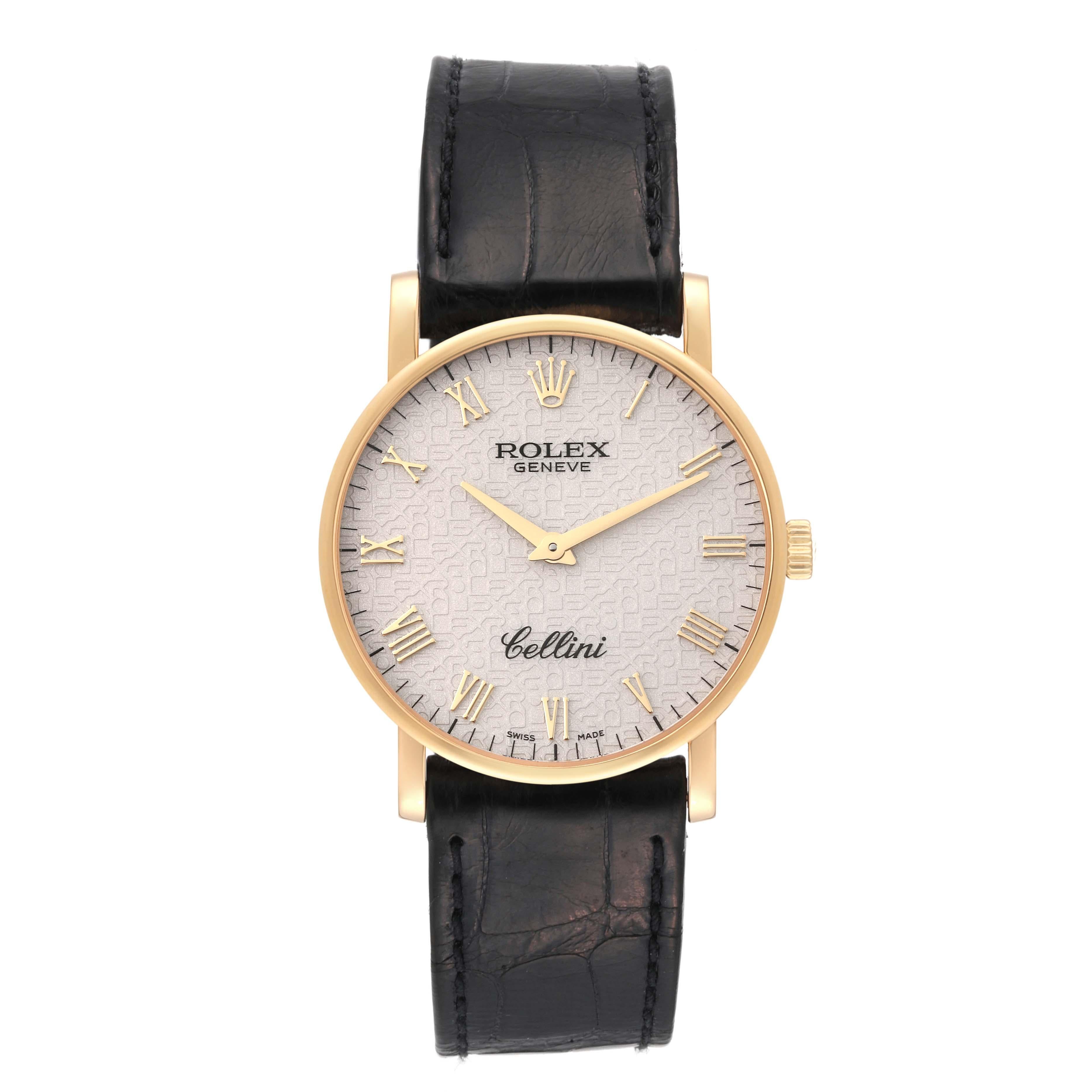 Rolex Cellini Classic Yellow Gold Ivory Anniversary Dial Mens Watch 5115 Card 1