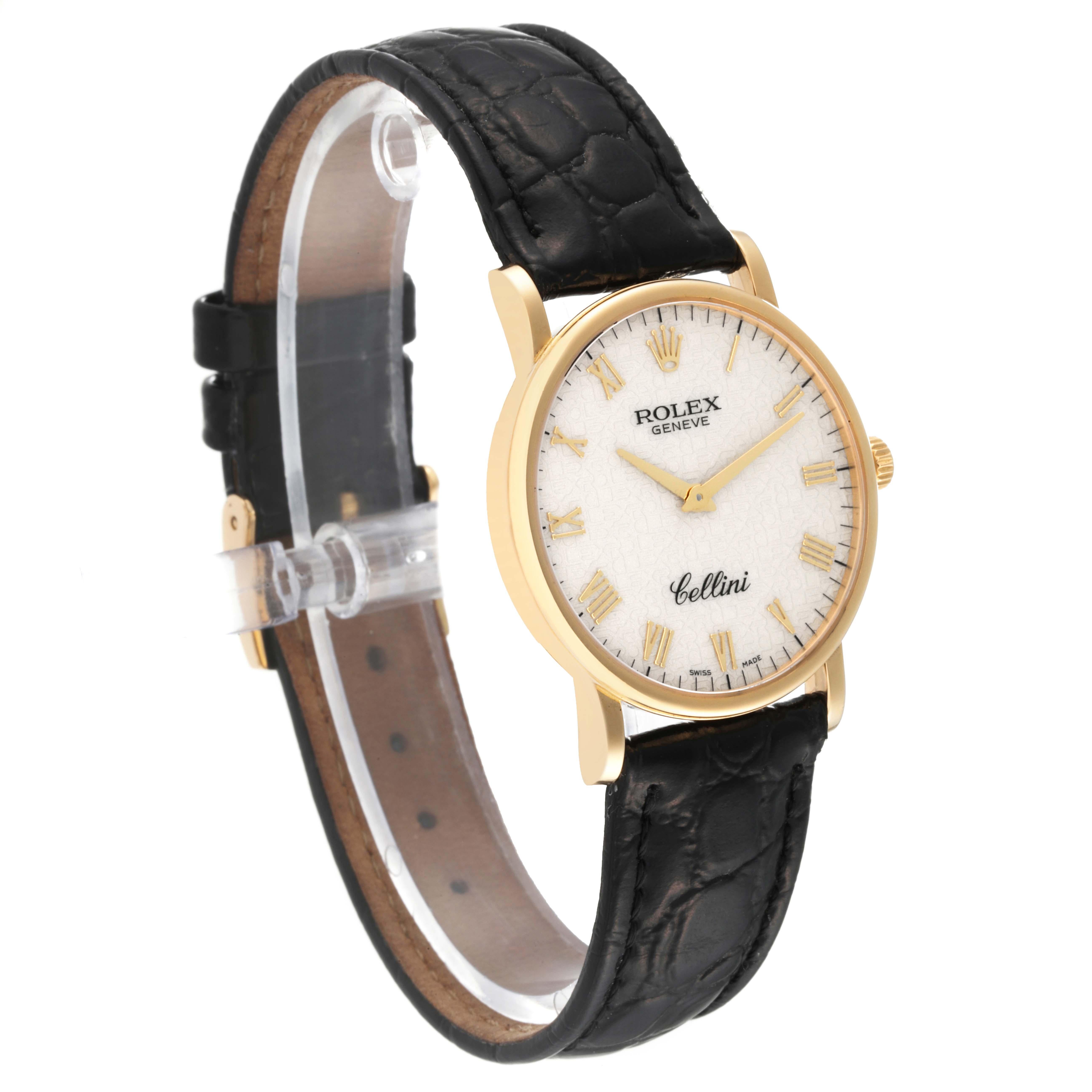 Rolex Cellini Classic Yellow Gold Ivory Anniversary Dial Mens Watch 5115 In Excellent Condition In Atlanta, GA
