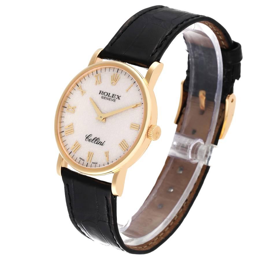 De los hombres Rolex Cellini Classic Oro Amarillo Esfera Aniversario Marfil Reloj Caballero 5115 en venta