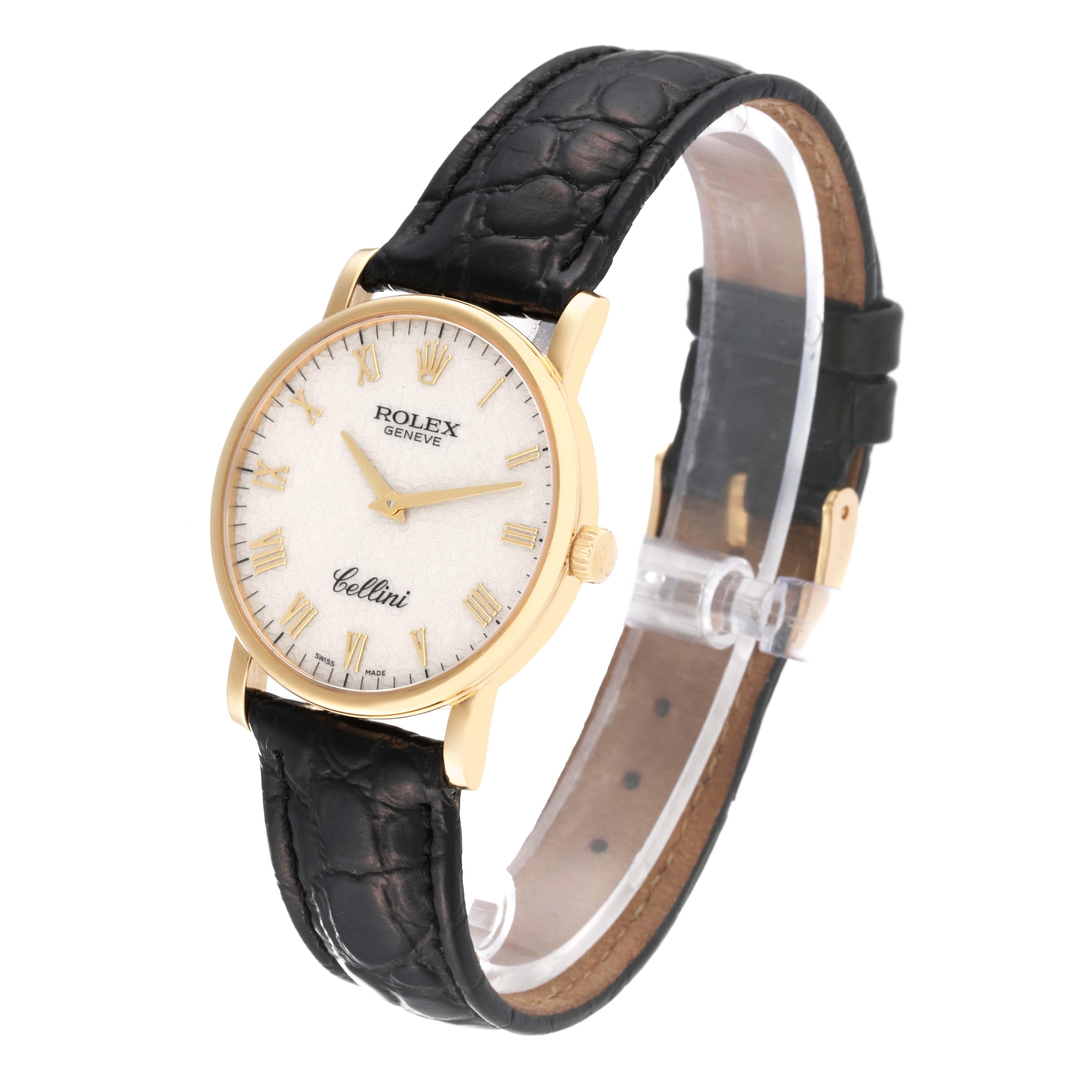 Men's Rolex Cellini Classic Yellow Gold Ivory Anniversary Dial Mens Watch 5115