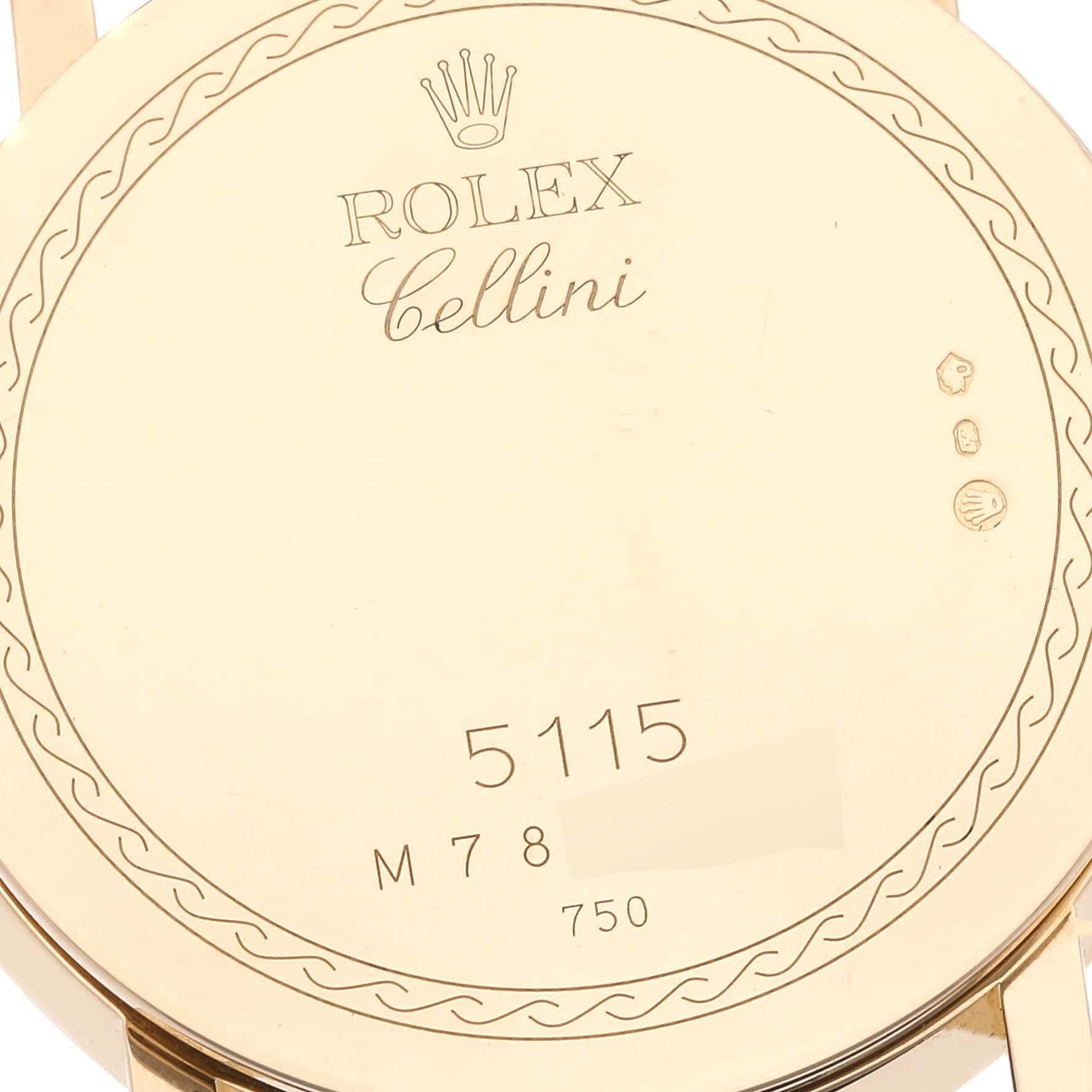 Rolex Cellini Classic Yellow Gold Ivory Anniversary Dial Mens Watch 5115 2