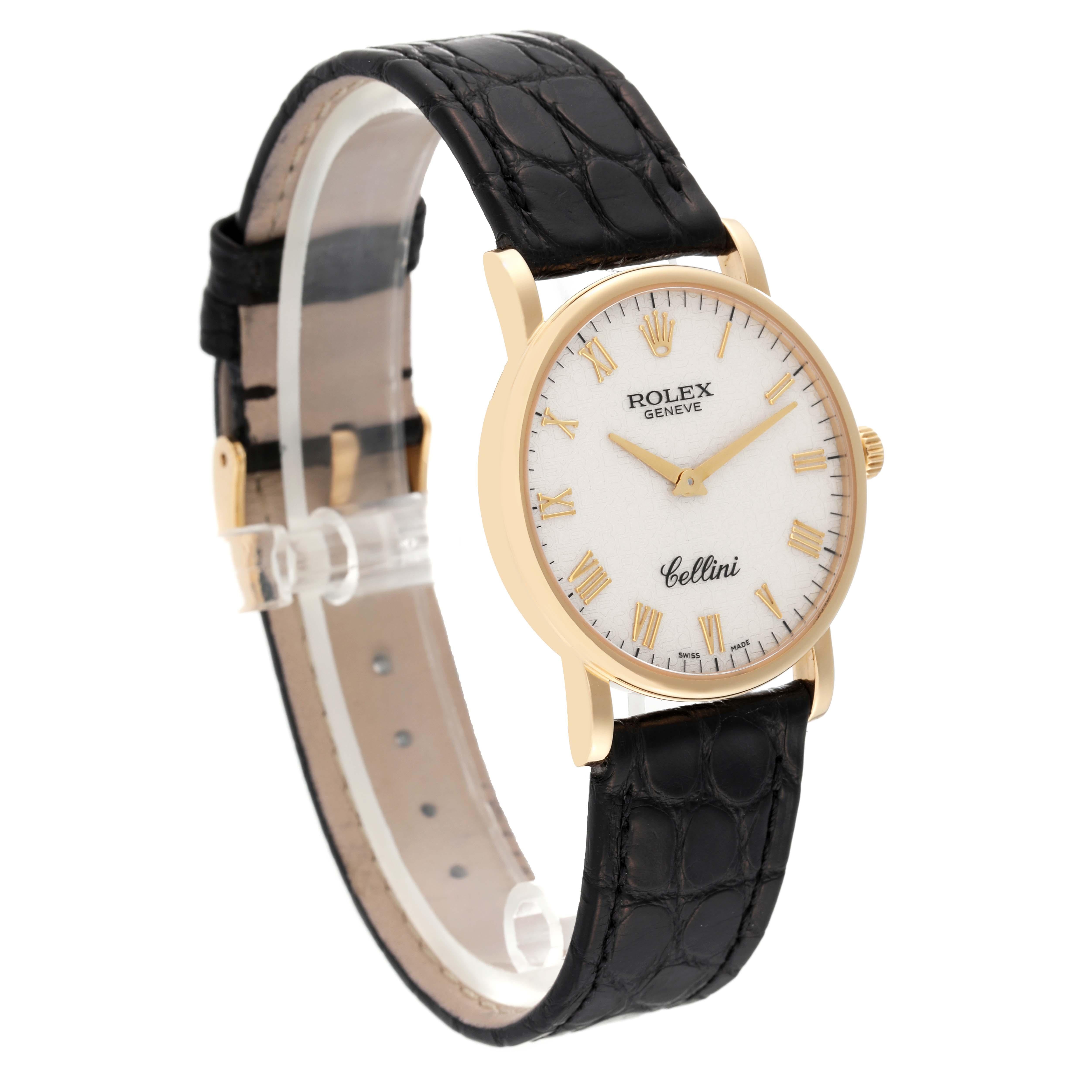 Rolex Montre Cellini classique pour homme en or jaune et cadran ivoire avec cadran anniversaire 5115 en vente 3