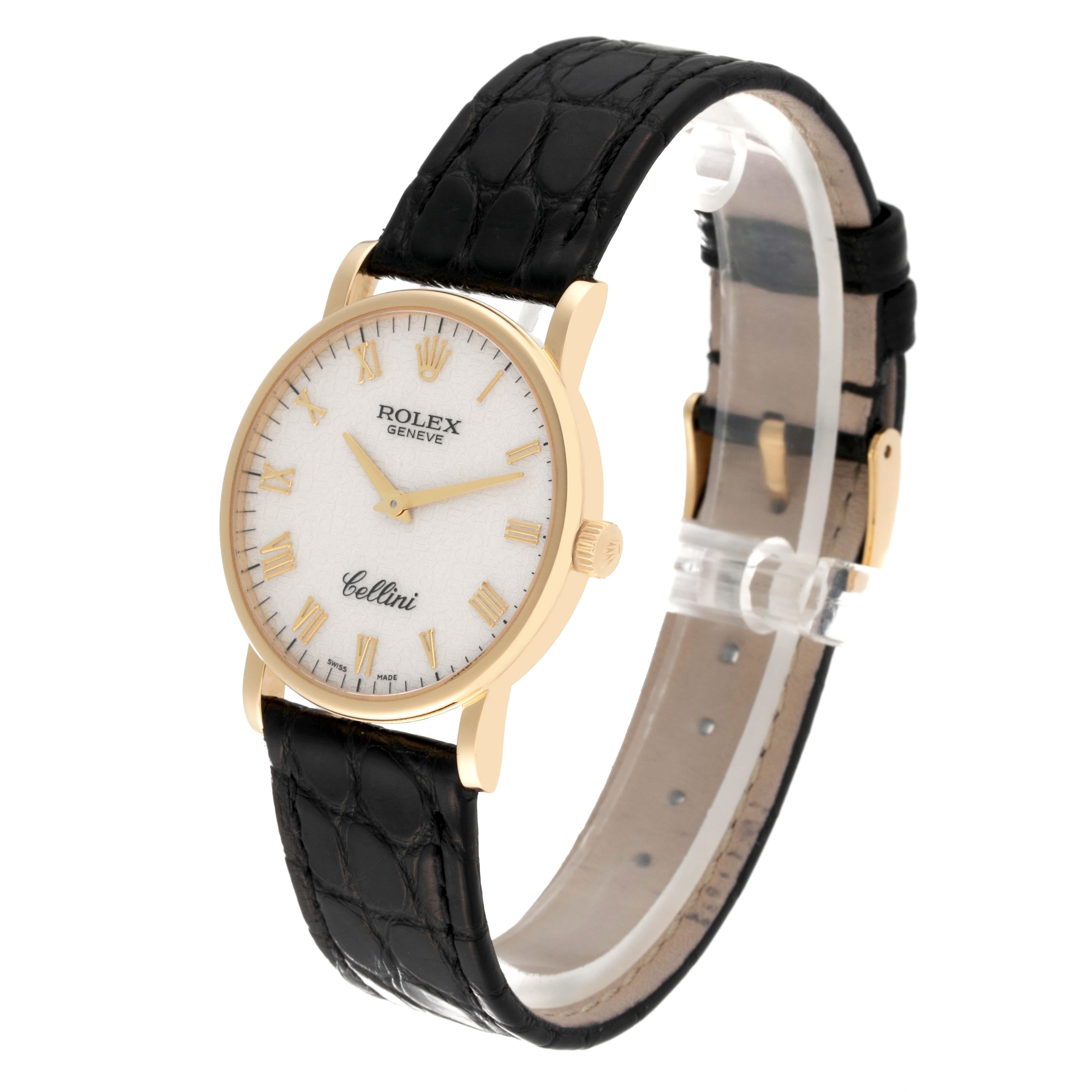Rolex Cellini Classic Yellow Gold Ivory Anniversary Dial Mens Watch 5115 For Sale 4