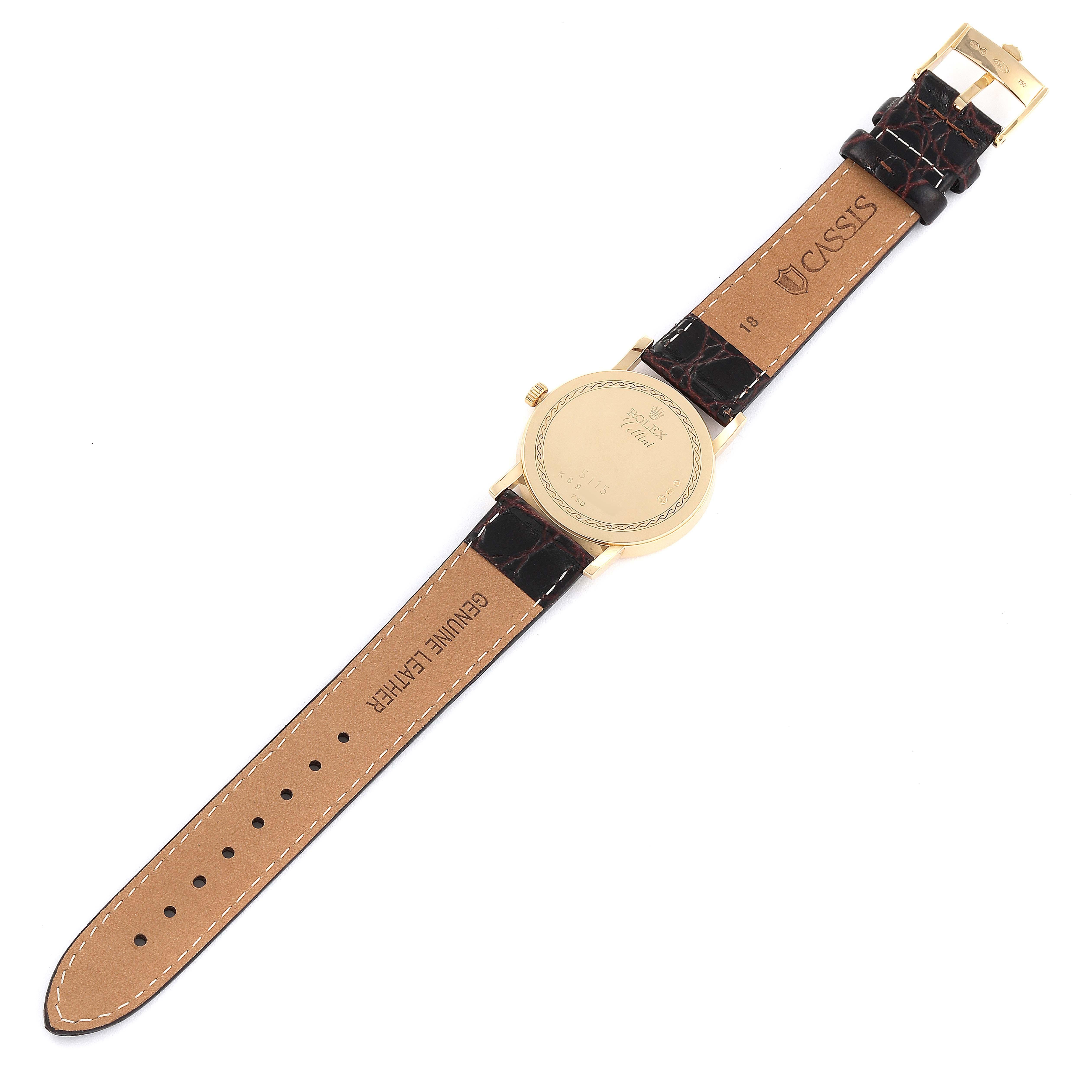 Rolex Cellini Classic Yellow Gold Ivory Anniversary Dial Mens Watch 5115 For Sale 2