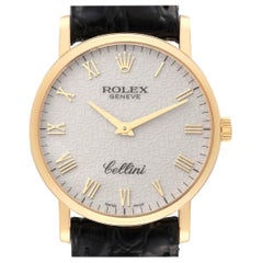 Rolex Cellini Classic Yellow Gold Ivory Anniversary Dial Mens Watch 5115