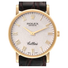Rolex Cellini Classic Yellow Gold Ivory Anniversary Dial Mens Watch 5115