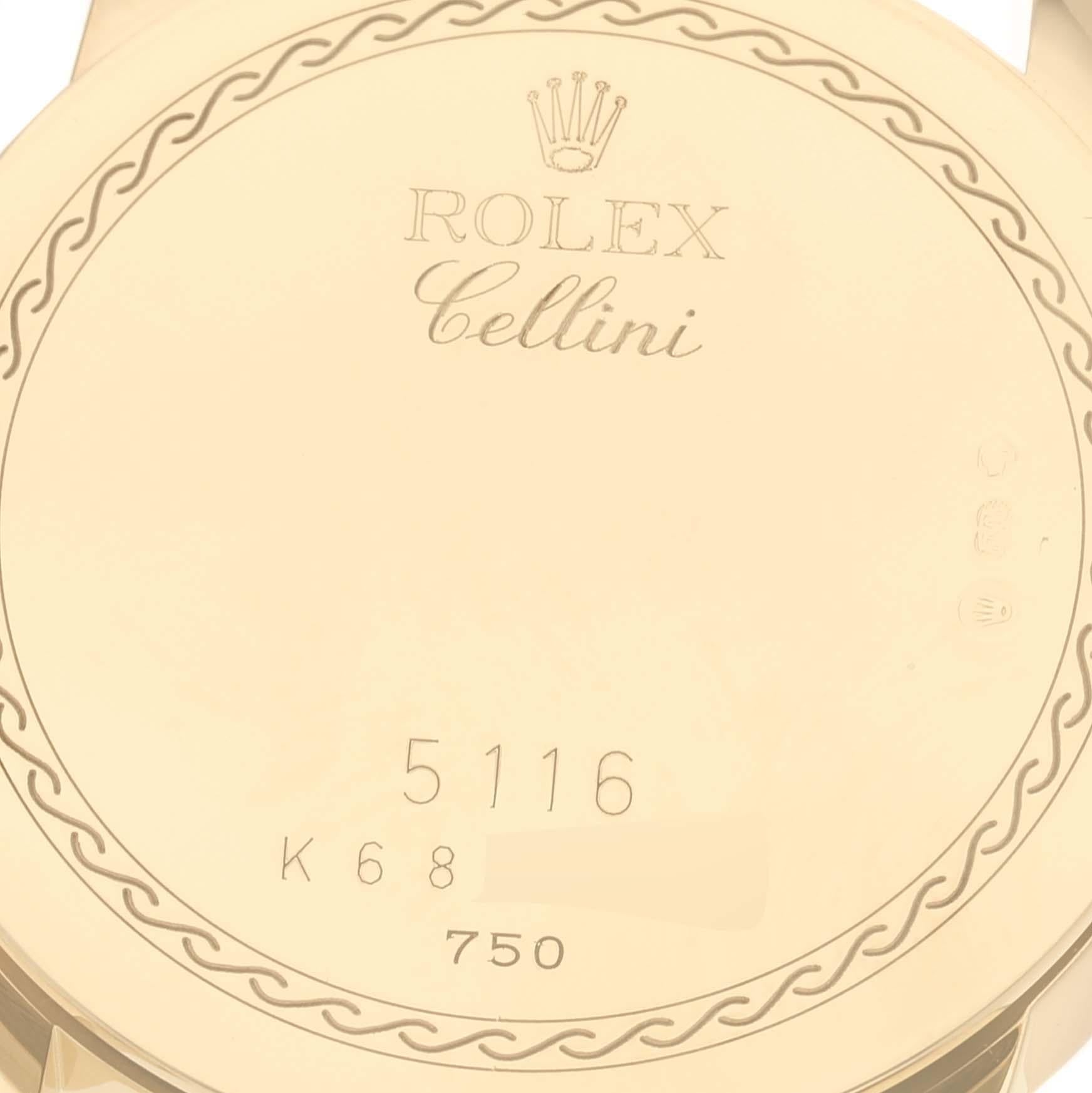 Men's Rolex Cellini Classic Yellow Gold Ivory Anniversary Dial Mens Watch 5116