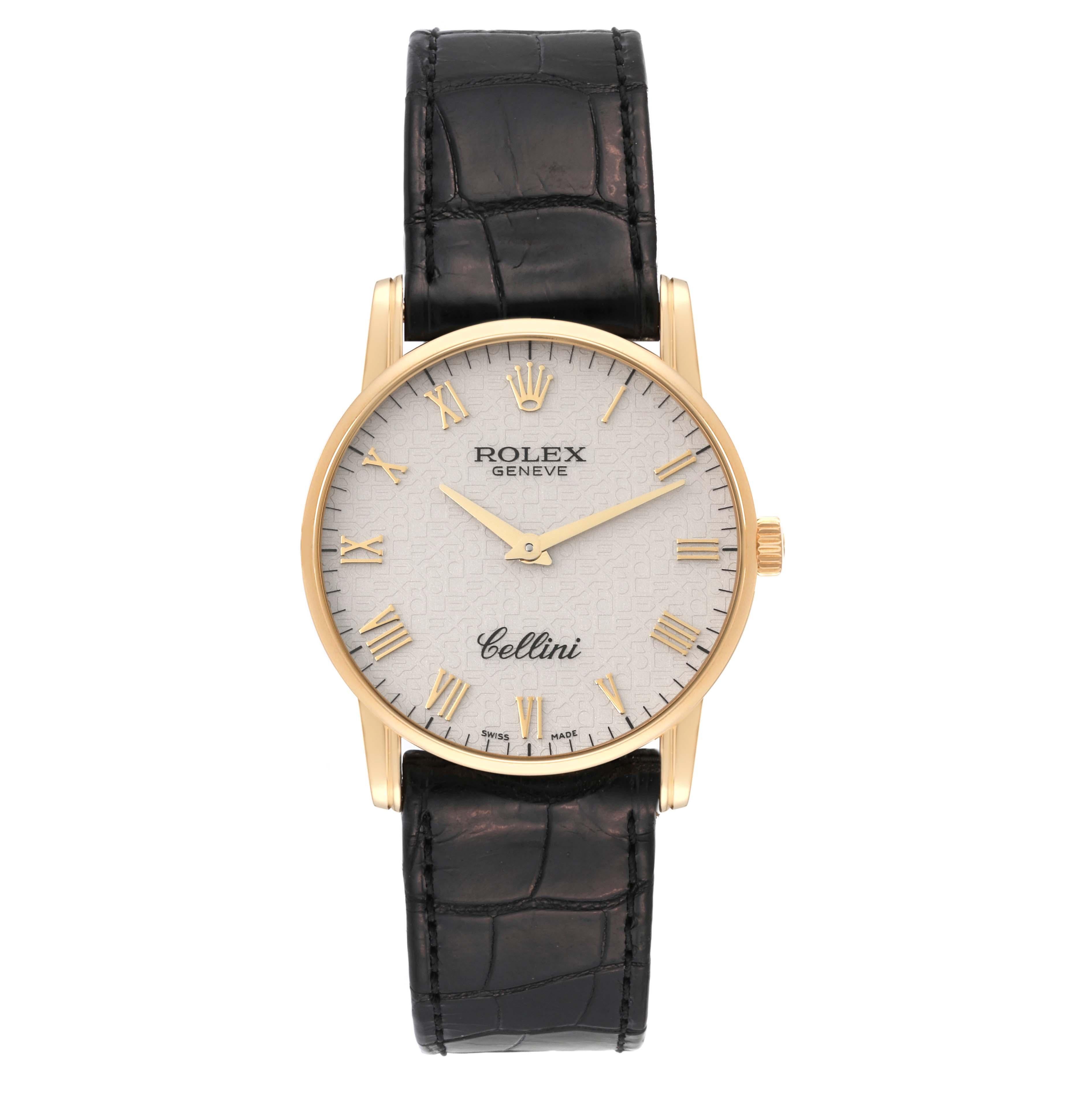 Rolex Cellini Classic Yellow Gold Ivory Anniversary Dial Mens Watch 5116 1