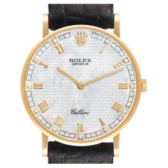 Rolex Cellini Classic Yellow Gold MOP Diamond Dial Ladies Watch 5112