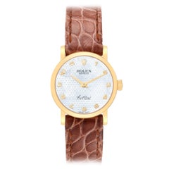 Rolex Cellini Classic Yellow Gold Mother Of Pearl Dial Ladies Watch 6110 Unworn