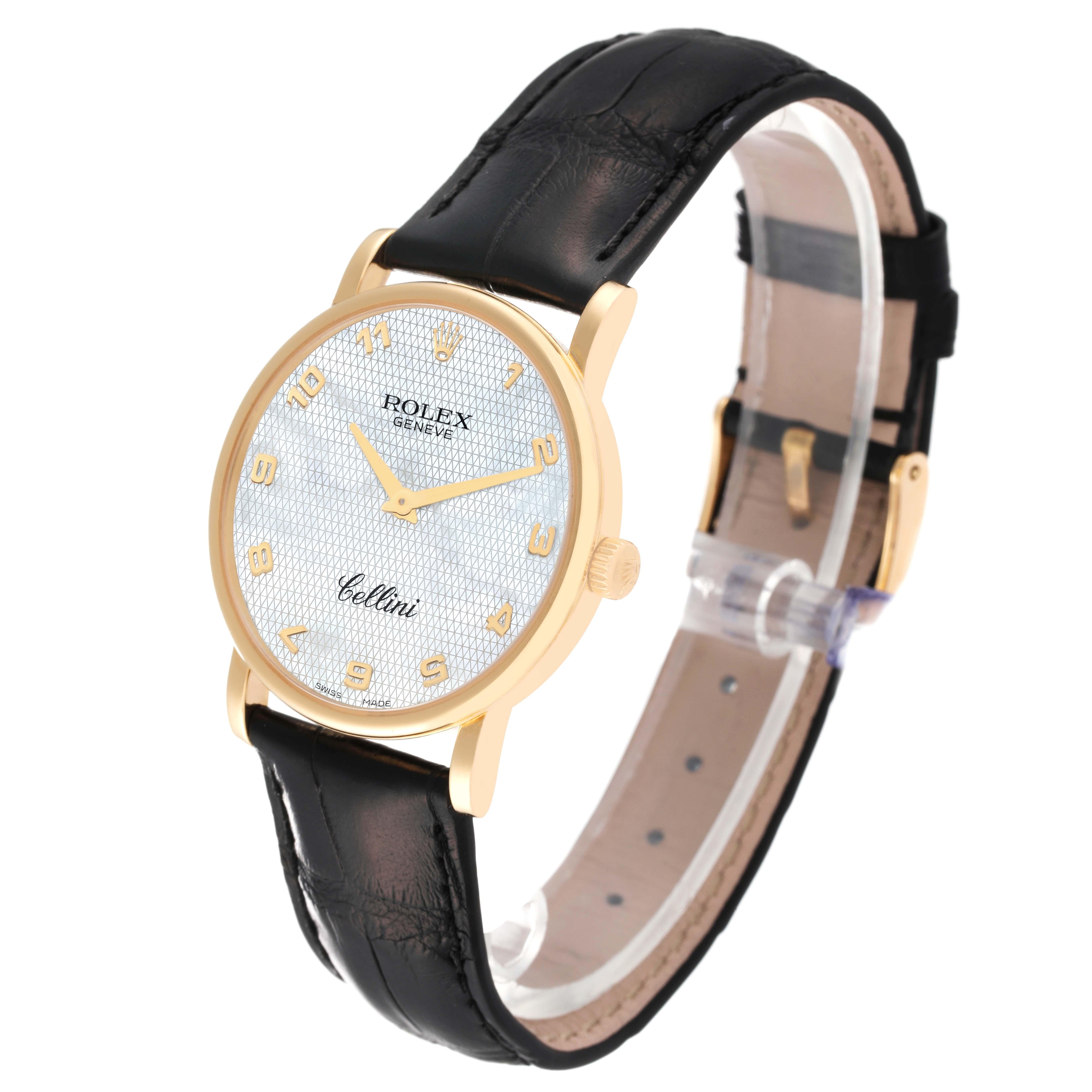 Men's Rolex Cellini Classic Yellow Gold Mother of Pearl Dial Mens Watch 5115 Card