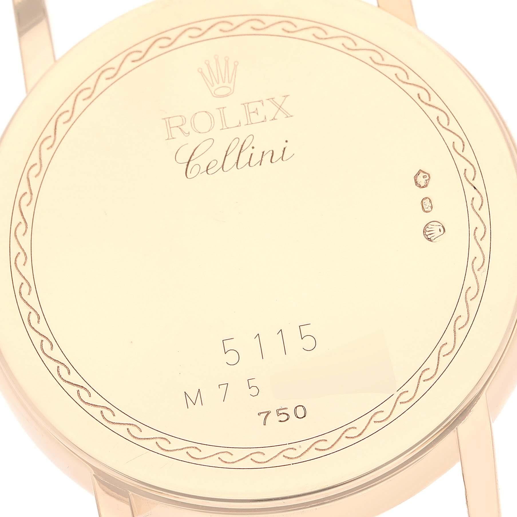 Rolex Cellini Classic Yellow Gold Mother of Pearl Dial Mens Watch 5115 Card 2