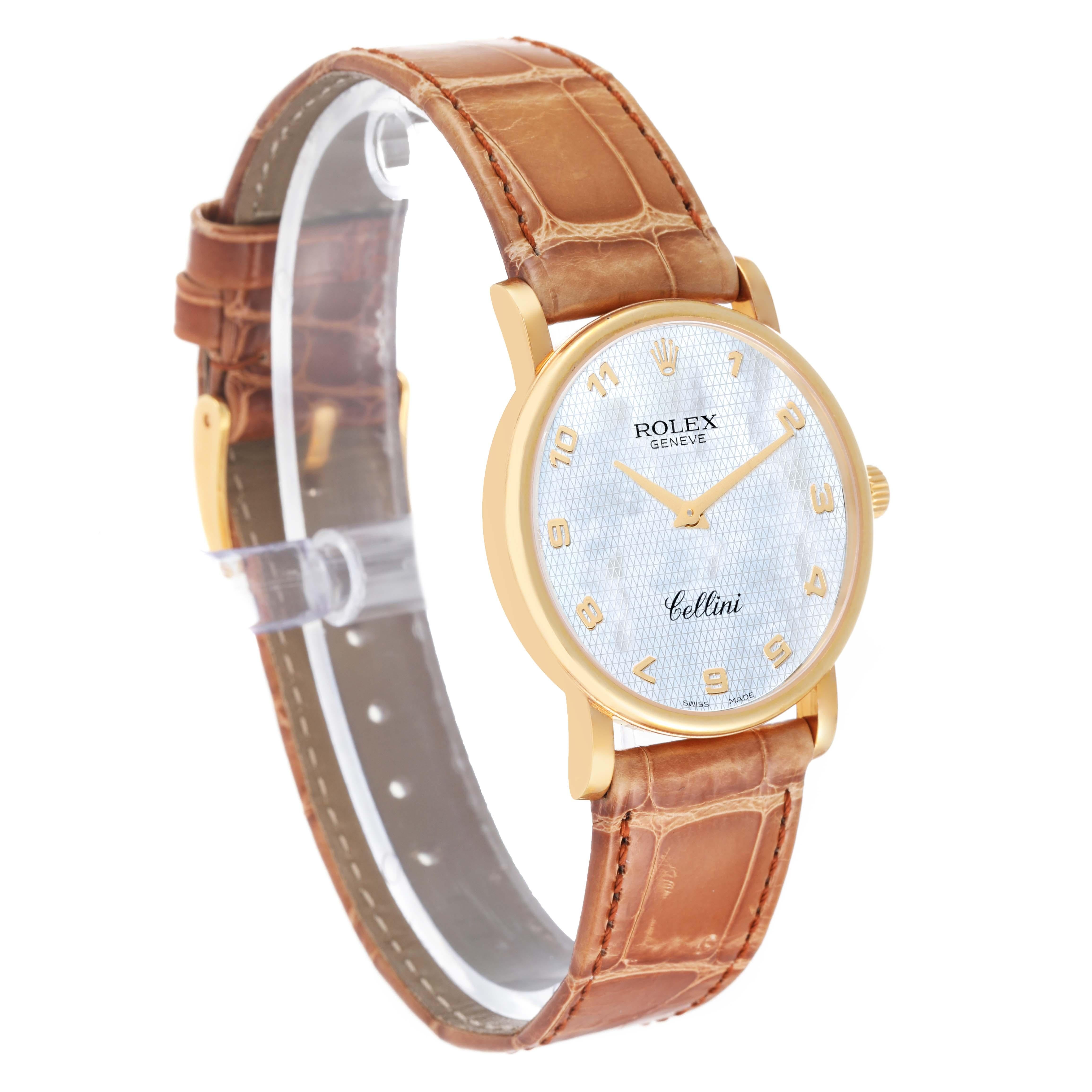 Rolex Cellini Classic Yellow Gold Mother Of Pearl Dial Mens Watch 5115 Unworn In Excellent Condition In Atlanta, GA