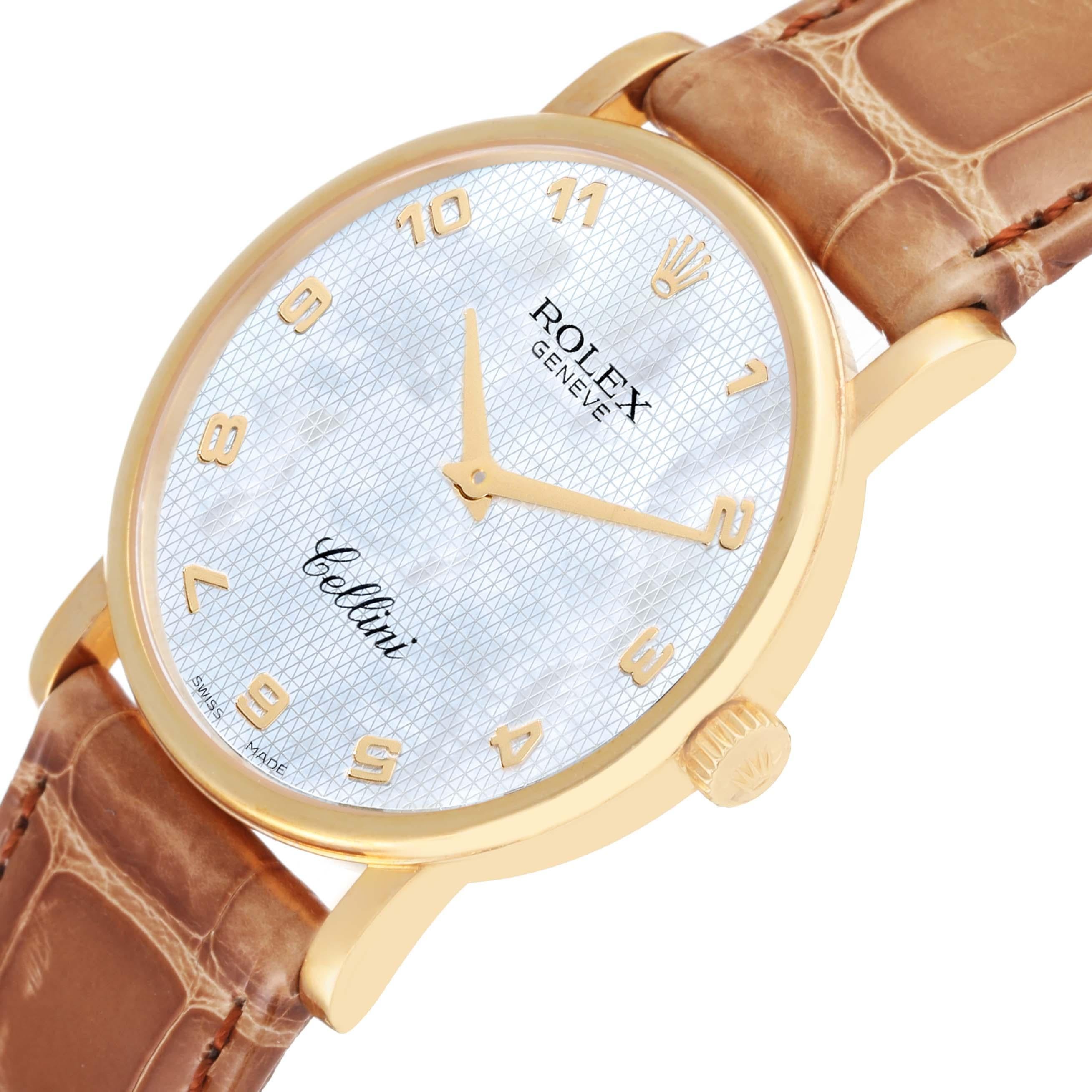 Rolex Cellini Classic Yellow Gold Mother Of Pearl Dial Mens Watch 5115 Unworn 1