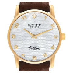 Rolex Cellini Classic Yellow Gold Mother of Pearl Dial Mens Watch 5116