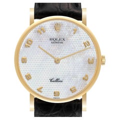 Vintage Rolex Cellini Classic Yellow Gold Mother of Pearl Unisex Watch 5112