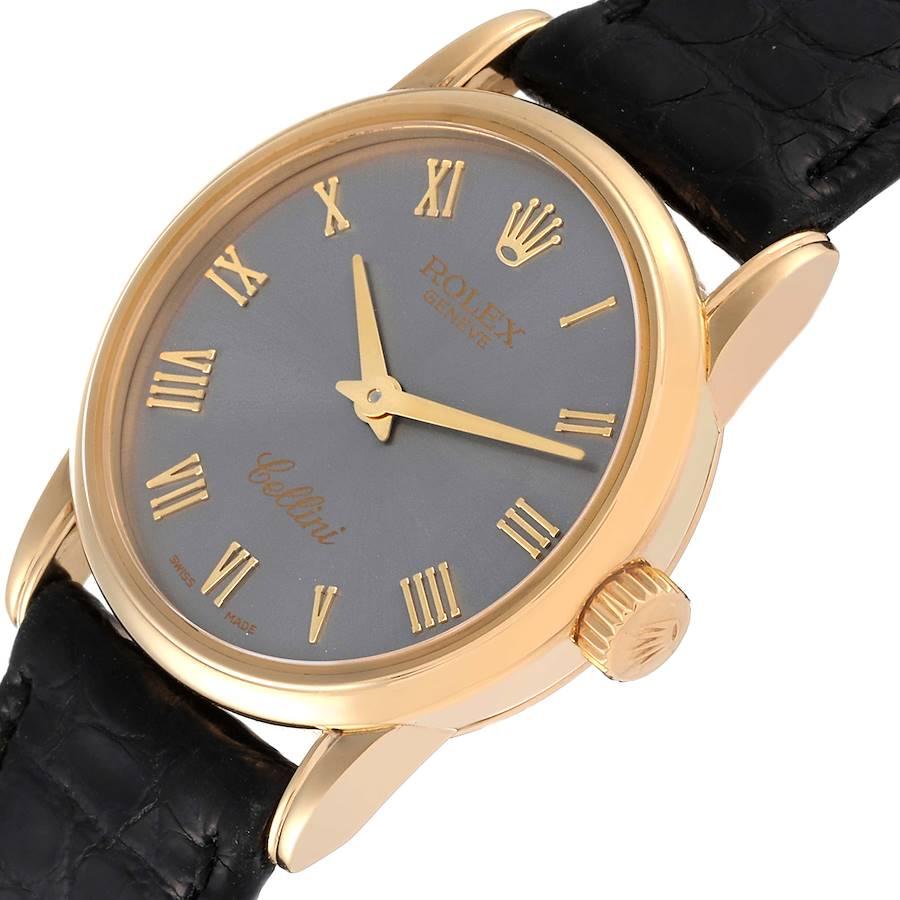 Rolex Cellini Klassische Gelbgold-Damenuhr mit Schiefer-Zifferblatt 6111 2