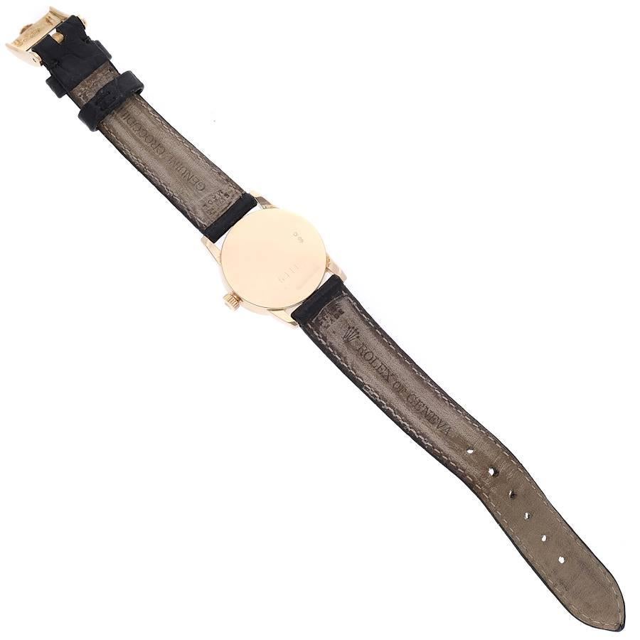 Rolex Cellini Klassische Gelbgold-Damenuhr mit Schiefer-Zifferblatt 6111 6
