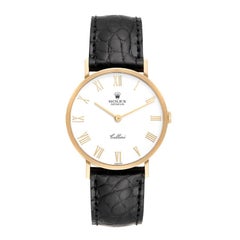 Rolex Cellini Classic Yellow Gold White Dial Mens Watch 4112