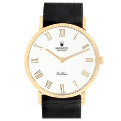 Vintage Rolex Cellini Classic Yellow Gold White Dial Men's Watch 4112 NOS
