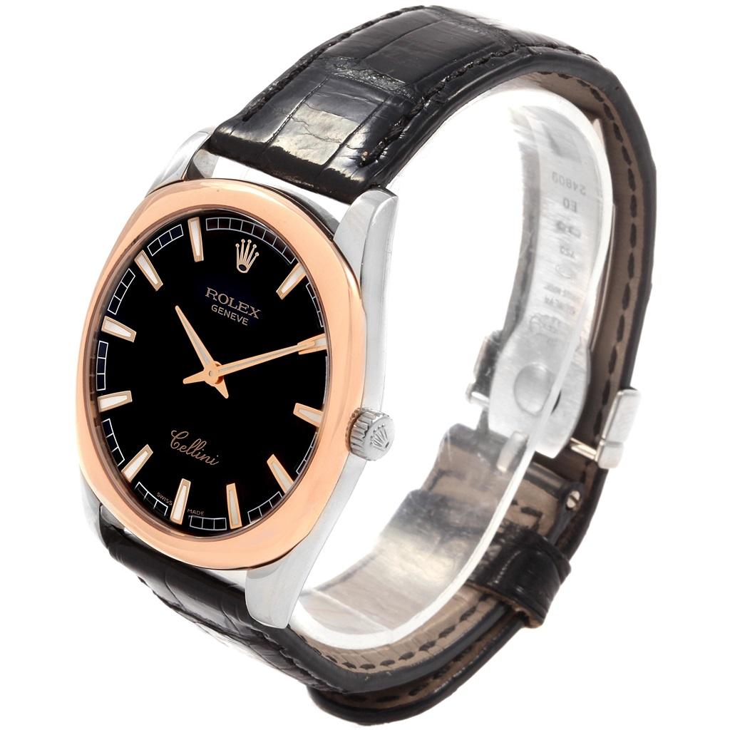 Rolex Cellini Danaos 18 Karat White and Rose Gold Black Dial Watch 4243 1