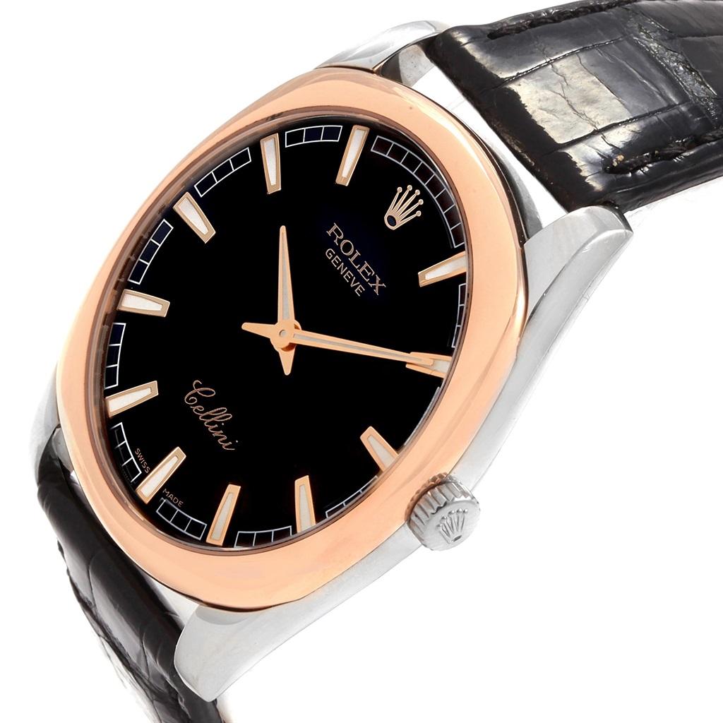 Rolex Cellini Danaos 18 Karat White and Rose Gold Black Dial Watch 4243 2