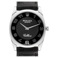 Rolex Cellini Danaos Oro Bianco 18K Quadrante Nero Orologio Uomo 4233 Papers