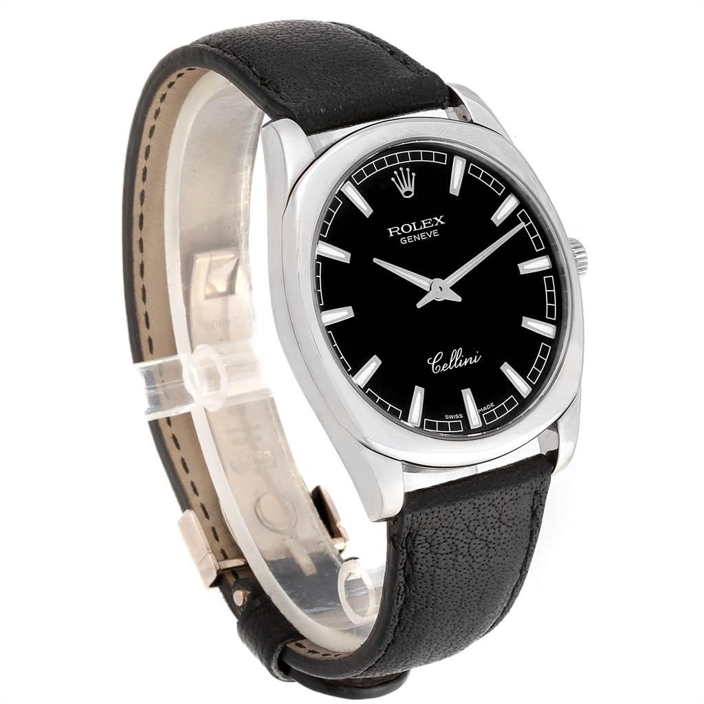 Rolex Cellini Danaos 18 Karat White Gold Black Dial Men's Watch 4243 1